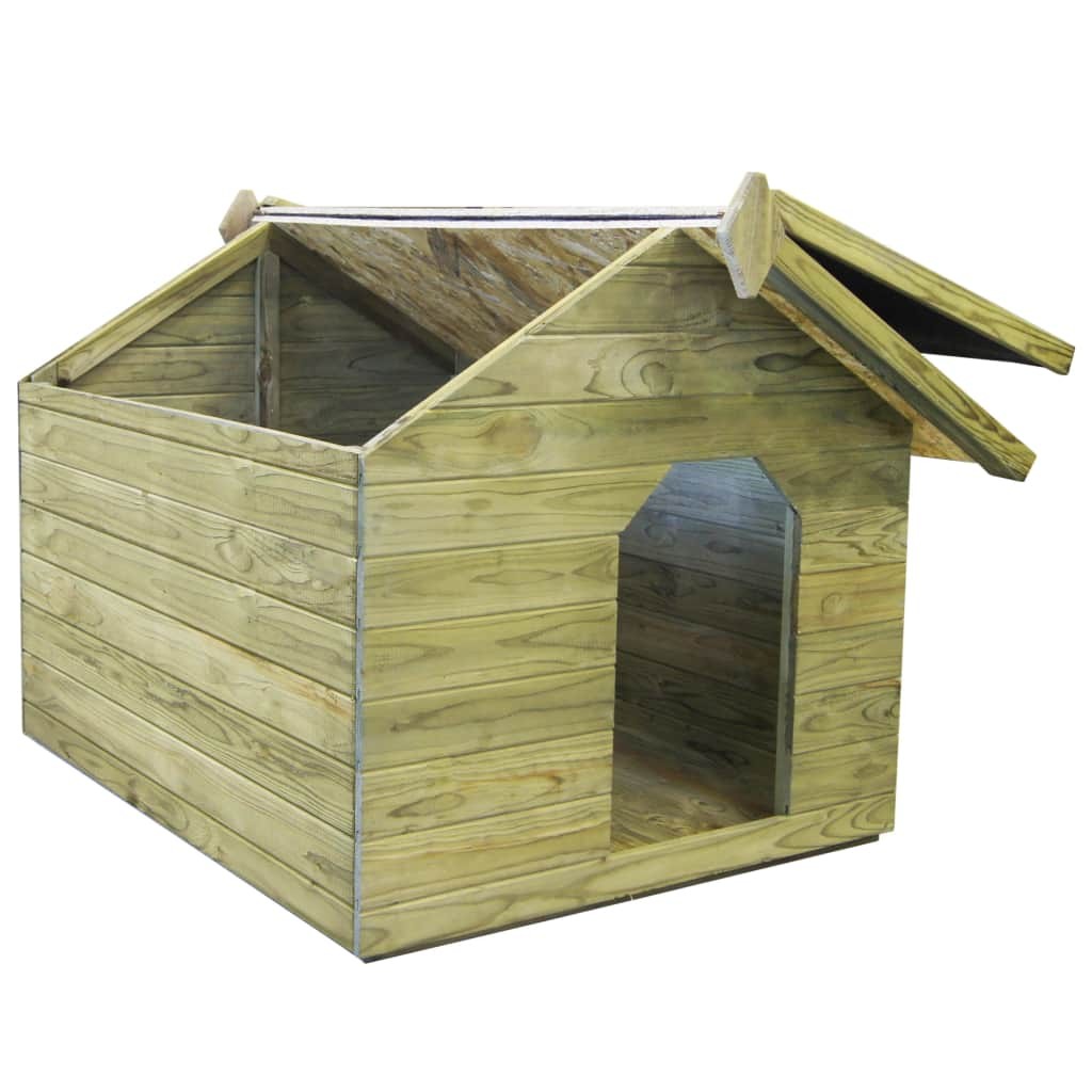 Garden Dog House with Opening Roof Impregnated Pinewood